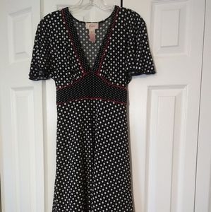 Candie's Black & White Polka Dot V-Neck Dress